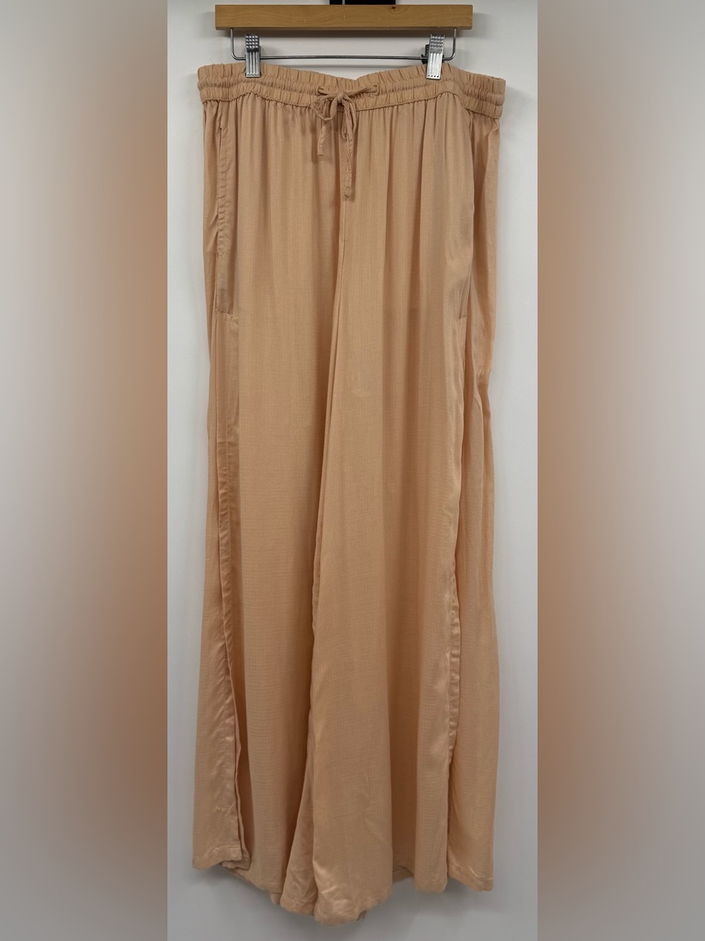 ONIA ANTHROPOLOGIE CHLOE SAND WIDE LEG BEACH SWIMSUIT COVER UP PANT LG